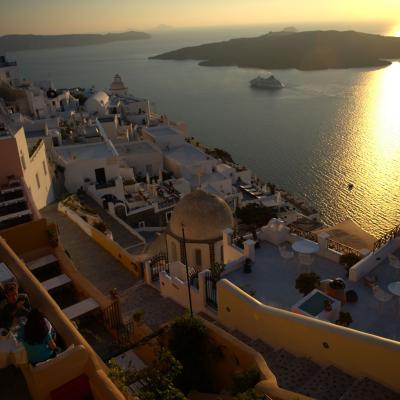 Grécia - Pôr-do-sol em Santorini